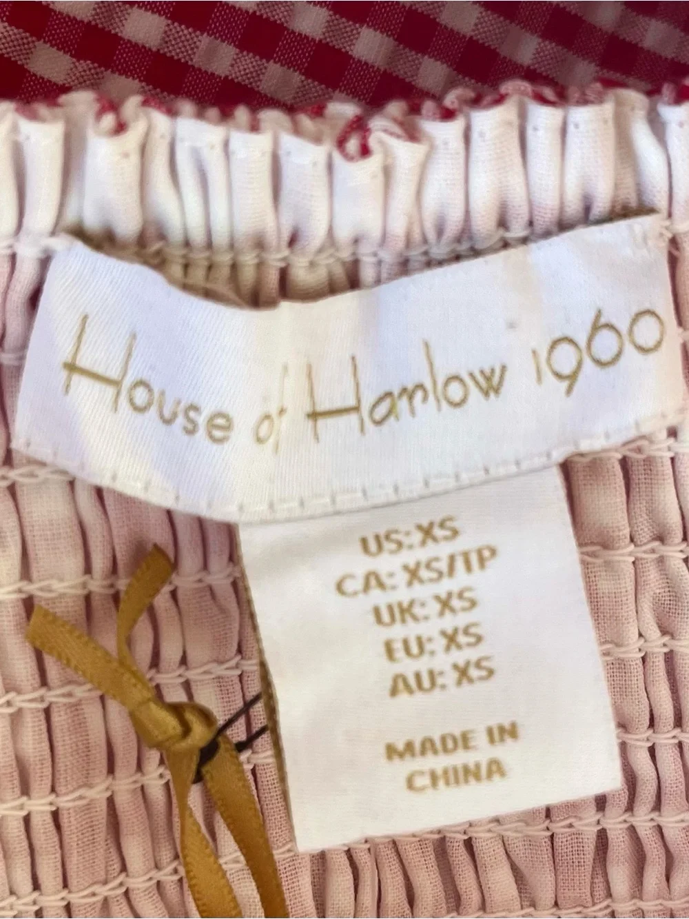 House of Harlow 1960 Red Gingham Midi Dress - Picture 7 of 8